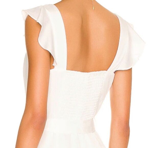 REVOLVE MORE TO COME Gloria Flutter Sleeve Jumpsuit in White Flowy Crepe XS - Picture 5 of 6